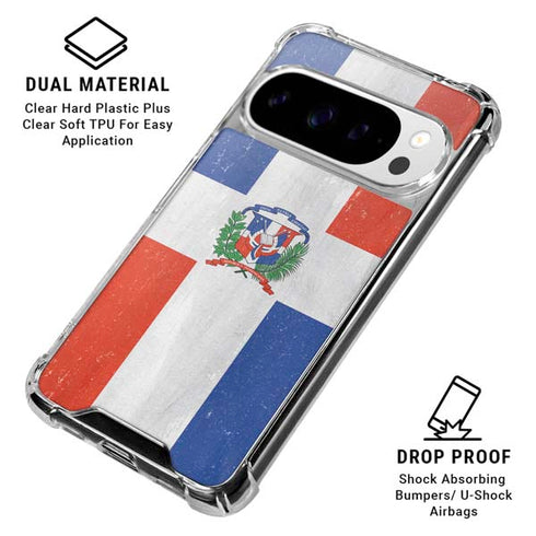 Dominican Republic Flag Distressed Google Pixel 10 Pro Clear Case